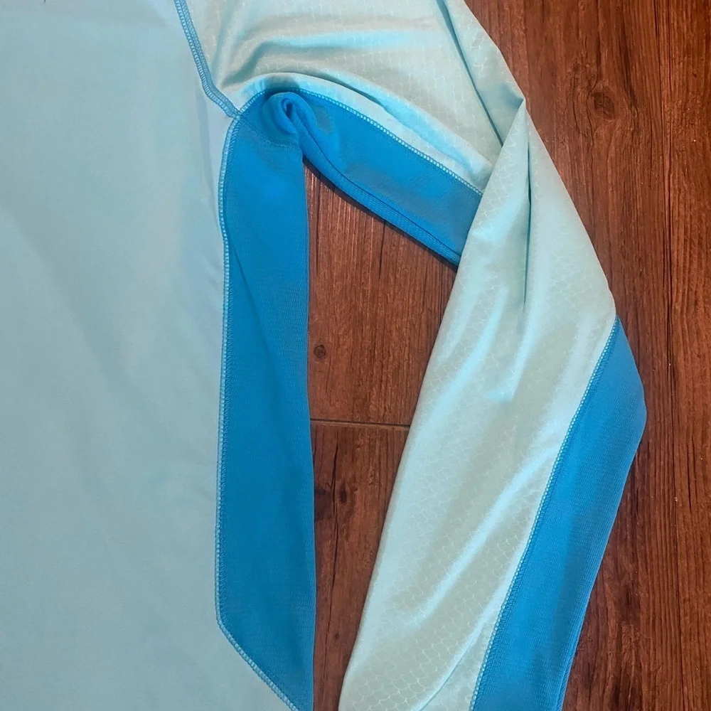 Reel Legends Aqua and Blue Rash Guard